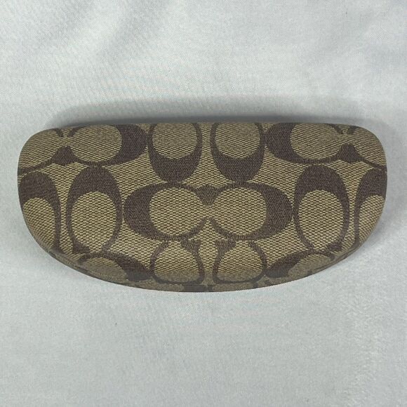 Coach Accessories - Coach Eye Glass Case, Spring Hinge, Snap Close, Monogram C Brown & Beige